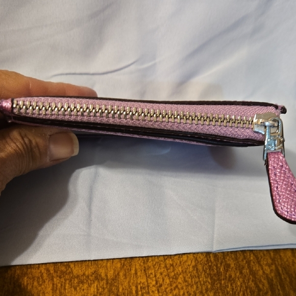 Coach Metallic Purple Card Wallet - Picture 5 of 9